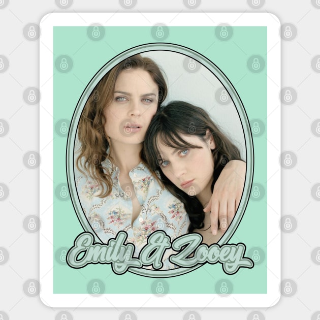 Emily & Zooey Deschanel: Sisters Sticker by Noir-N-More